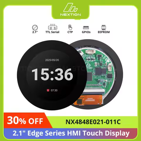 NEXTION NX4848E021-011C 2.1″ LCD-TFT Capacitive HMl Touch Display Module Edge Series RGB 65K Color T