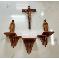Wall-mounted altar made of Sliced wood, simple Catholic altar shelf