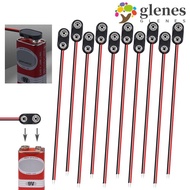 GLENES 10Pcs Battery Holder Clip, I / T Type Cable Snap on Battery Clip Connector, 9 Volt Battery Bo