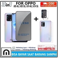 LAYAR 3in1 Tempered Glass Anti Spy Package Oppo A95 4G A95 5G A74 4G A74 5G Anti Scratch Privacy Ful
