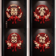 Happy Word Stickers Wedding Dedicated Room Decoration Wedding Wedding Room Door Stickers Glitter Bow