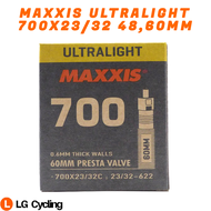Maxxis Bicycle Tube 700c Ultralight 700x23/32c Presta Valve 48mm 60mm Yellow Box