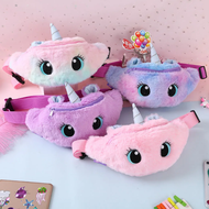 2024 เด็กFanny Packน่ารักUnicorn Plushของเล่นเข็มขัดGradientสีกระเป๋าการ์ตูนกระเป๋าเหรียญกระเป๋าเดินทางหญิงเอวกระเป๋า