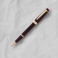 【CROSS】 Bailey Light貝禮輕盈系列金夾酒紅鋼筆-F尖