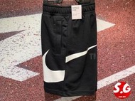 S.G NIKE NSW SWOOSH SHORT 棉短褲 大勾 斷勾 抽繩 男款 黑色 DD5998-010