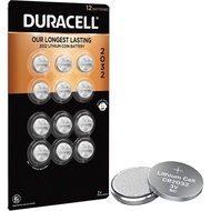 Duracell CR2032 3V Lithium Battery, Child Safety Features, 12 Count Pack, Lithium Coin Battery for K
