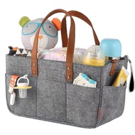 High-end MUJI Felt diaper handbag multi compartment storage bag felt mother baby diaper bag storage hand basket