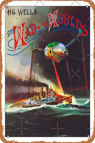 H.G. Wells - The War Of The Worlds Art Board Print Metal Sign Retro Home Decorative Vintage Tin Sign