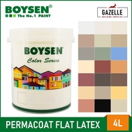 ✤☜BOYSEN Permacoat Flat Latex Paint - 4L (For Concrete &amp; Stone Surfaces)