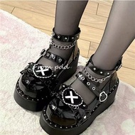 Gothic Lolita Platform Shoes - Asian Punk Style Leather Shoes 2024