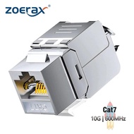 ZOERAX Cat6a Cat7 Keystone Jack Cat7 RJ45 STP Tool-Less Type Zinc Alloy Module Jacks Adapter Coupler