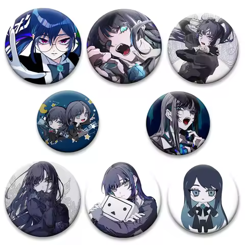 I Love Ado Vintage Anime Brooches Ado Kyogen X Uta Enamel Pins Handmade Tinplate Badge for Backpack 