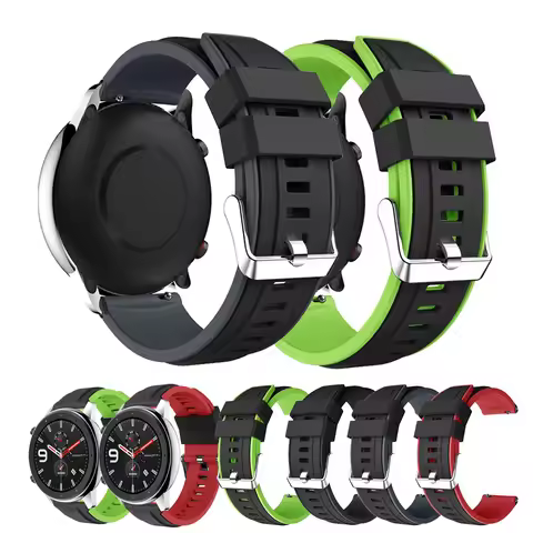 22mm Silicone Strap For Samsung Galaxy Watch 46mm SM-R800 Watch 3 45mm SM-R840 Gear S3 SM-R760 SM-R7