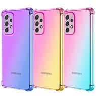 Shockproof Gradient Case For Samsung Galaxy A73 5G A12 A72 A52 A42 A32 A23 M32 M42 Cover Soft TPU Phone Case