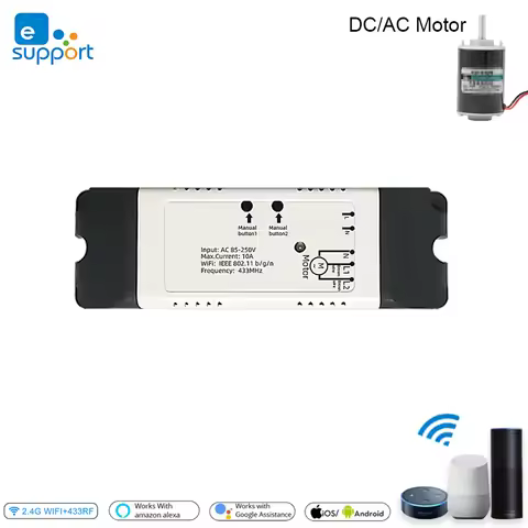 eWeLink Wifi Curtain Switch for DC/AC Motor,WIFI Controller,Wireless 433MHZ Remote control,Work with