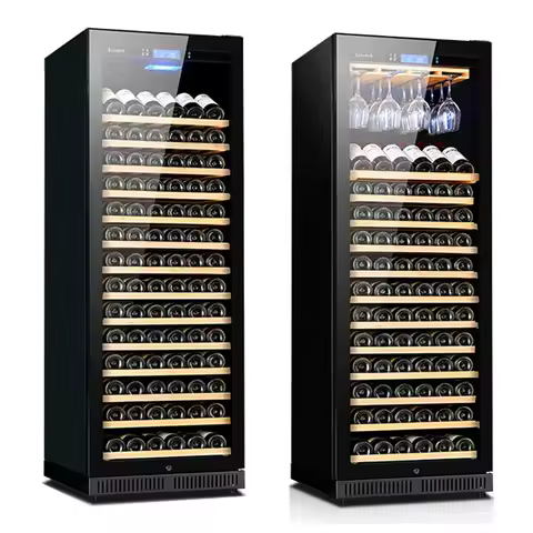 168 Bottle Built In Wine Cellar Horizontal Wine Cooler Fridge Kitchen Single Zone Refrigerator for H