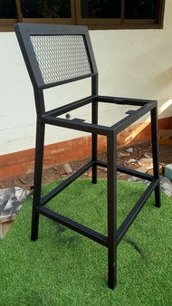 Iron-DIY เก้าอี้บาร์ เก้าอี้บาร์สูง พนักพิงติดตะแกรงเหล็ก1ตัว ก30xล40xส70 ซม. เก้าอี้คาเฟ่ รุ่น IR-2