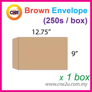 A4 Size Brown Envelope 95gsm 9″ X 12.75″(250PCS/BOX) / 褐色信封 / Sampul  Surat Coklat / (229mmX324mm)