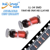 (20-100pcs)1N4148 IN4148 LL4148 0.5W LL34 SOD-80 SMD Switch Diode 1206 Glass Cylinder Package