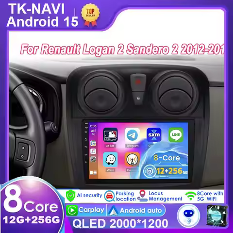 Android GPS Navigation Car Play DVD Multimedia Player for Renault Logan 2 2012-2022 Sandero 2 2013-2