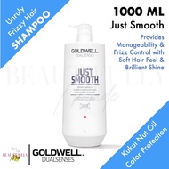 Goldwell Dual Senses Just Smooth Taming Shampoo 1000ml - For Unruly Frizzy Hair • Provides Manageabi