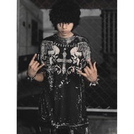 Reflection X Haunted Mound Skull Print Personalized Pattern T-shirt Harajuku T-shirt Cotton Short Sl