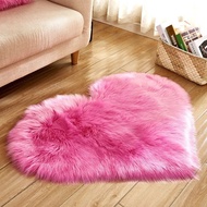 Price 1 Piece 30x40cm Heart-Shaped Fluffy Carpet Furry Artificial Wool Sofa Cushion Living Room Bedr