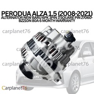 PERODUA ALZA 1.5 (2008-2021) ALTERNATOR NEW BARU 6PK 3PIN 3 SQUARE PIN 27060-BZ210N 80A 6 MONTH WARR