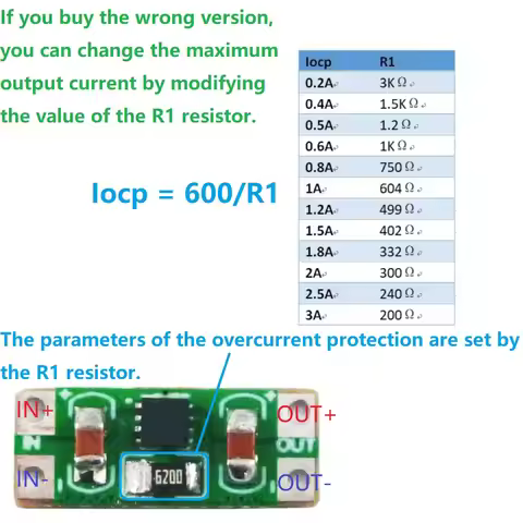 0.2-2.5A Overvoltage Overcurrent OCP OVP UVLO OTP Power Supply Protection Board DC 3.3-5V for Arduin