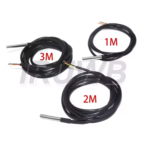 For Arduino 18B20 Cable Stainless Steel Waterproof DS18b20 12/3/5M Thread Temperature Probe Temperat