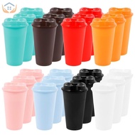 24 Pcs Reusable Coffee Cups with Lids 16oz To Go Coffee Cups Plastic Coffee Mugs for Hot and Cold Be