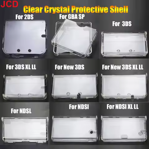 JCD 1pc Plastic Clear Crystal Protective Hard Shell Skin Case Cover For GBA SP NDSL DSI NDSi XL 2DS 