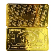 1 oz One Troy Ounce American Buffalo .999 Fine Titanium Gold Plated Bullion Bar Ti Element 1oz