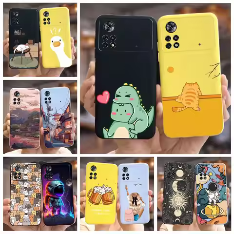 For Xiaomi Poco X4 Pro 5G Case Cute Fashion Cartoon Cover 6.67'' Soft Silicone Phone Case For Xiaomi