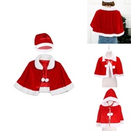 Super Christmas Soft Red Velvet Cloak With Hat Adults For Kids