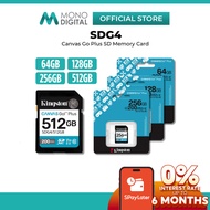 Kingston SDG4 Canvas Go Plus SD Class 10, UHS-I, U3, V30 Memory Card for DSLRs, Mirrorless Cameras &