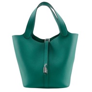 【日本直送】愛馬仕 HERMES Picotin Lock 22 MM 手提包 × Taurillon Maurice 牛皮 綠色 U 女仕【二手】