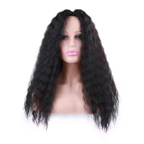 Long Synthetic Wig Natural Black Color Loose Deep Curly Hair Wig Afro Curly Wigs for Women Black Cur