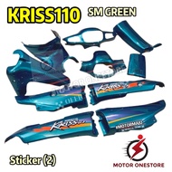 Kriss110 cover set SM GREEN with sticker (2) Cover set Kriss "MOTOR ONESTORE"