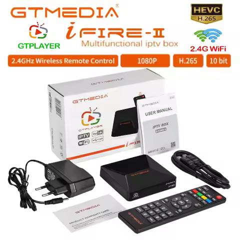[Genuine]Hot sales Live TV GTMEDIA ifire2 DVB Full HD1080P H.265 HEVC Built-in WIFI 2.4G Wireless Re