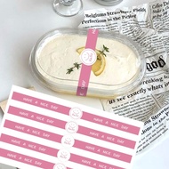 50PCS Long Strip "Have a Nice Day"  Thank you/Handmade Sticker Label for Cake, Baking, and Gift Box 