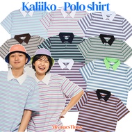 KALIKO POLO STRIPED TEE SHIRT Unisex Men's and Women's Polo SHIRT Men's and Women's Collared SHIRT/ 