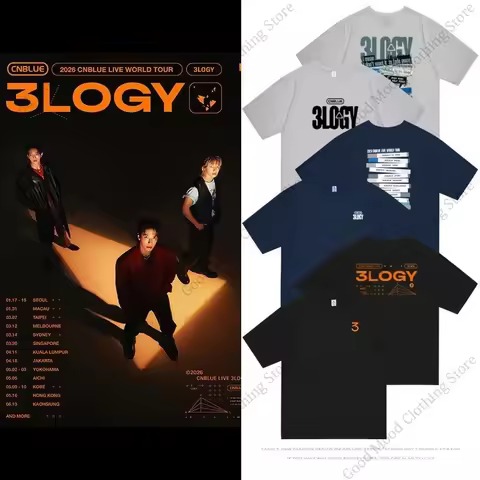 CNBLUE 3LOGY Concert T Shirt Jung Yong Hwa Lee Jung Shin Kang Min Hyuk Same T-shirt Kpop Men Women C