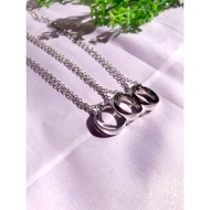 Group Necklace For 3 People With 3 Friends 3 Best Friend Necklaces 3 Love Ring Silver