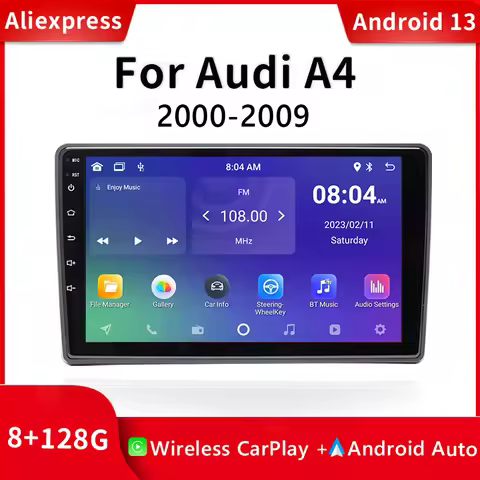 Android 13 Car Radio For Audi A4 B6 B7 S4 B7 B6 RS4B7 SEAT Exeo 2002 2008 Multimedia GPS Navigation 