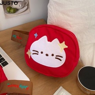 JUSTO Makeup Bag, with Lanyard Zipper Closure Instant Camera Storage Pouch, Portable Cartoon Large C