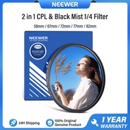 NEEWER 2 in 1 CPL & Black Diffusion 1/4 Filter Sương mù đen mơ màng Bộ lọc ống kính máy ảnh 58/67/72