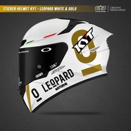 *_$_* Sticker Helmet KYT Leopard Set White Gold
