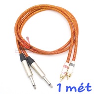 Dây tín hiệu giắc 6ly chuyển av 02 dây jack 6.35mm jack hoa sen Dây AV 1 đầu Dây tín hiệu AV Dây AV 