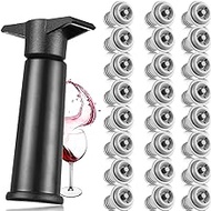 18 Pieces Wine Saver Practical Vacuum Wine Stopper Wine Preserver with Vacuum Pump Wine Keeper Wine Saver Pump for Kitchen Office Home Adult Party Favor Supplies (Gray)